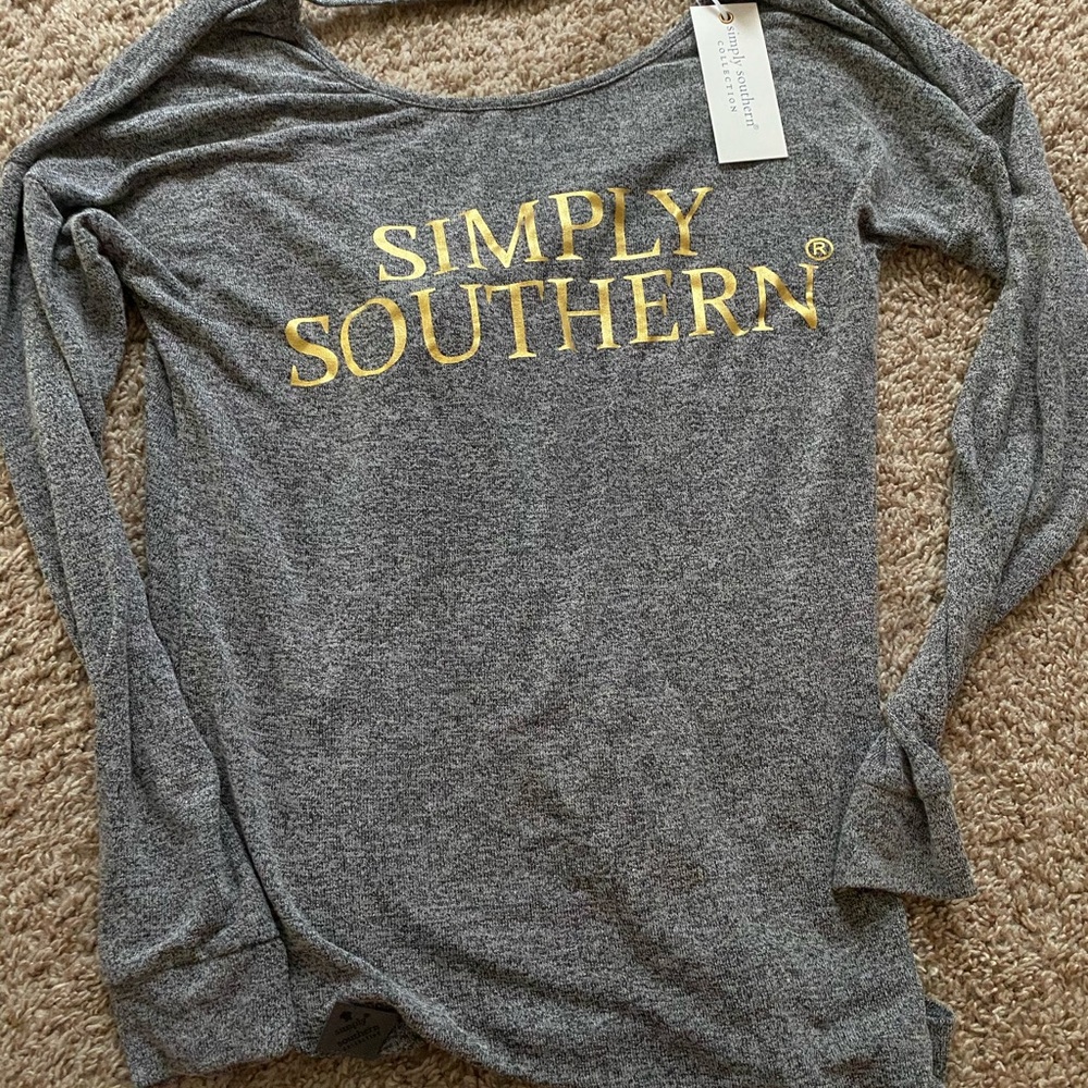 Simply southern tie back sweater new